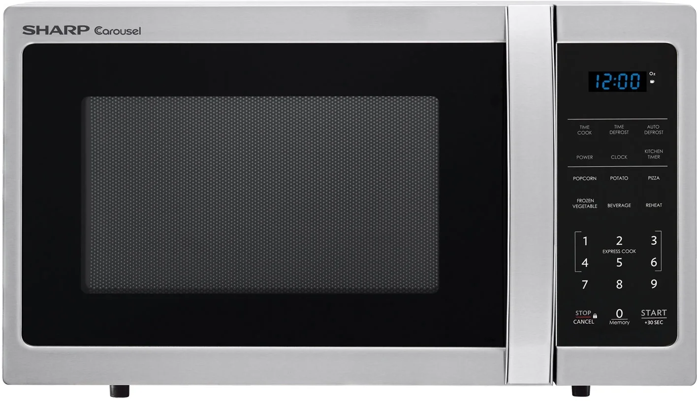 Sharp SMC0912BS 900W Sharp Stainless Steel Carousel Countertop Microwave Oven with 0.9 Cu. Ft