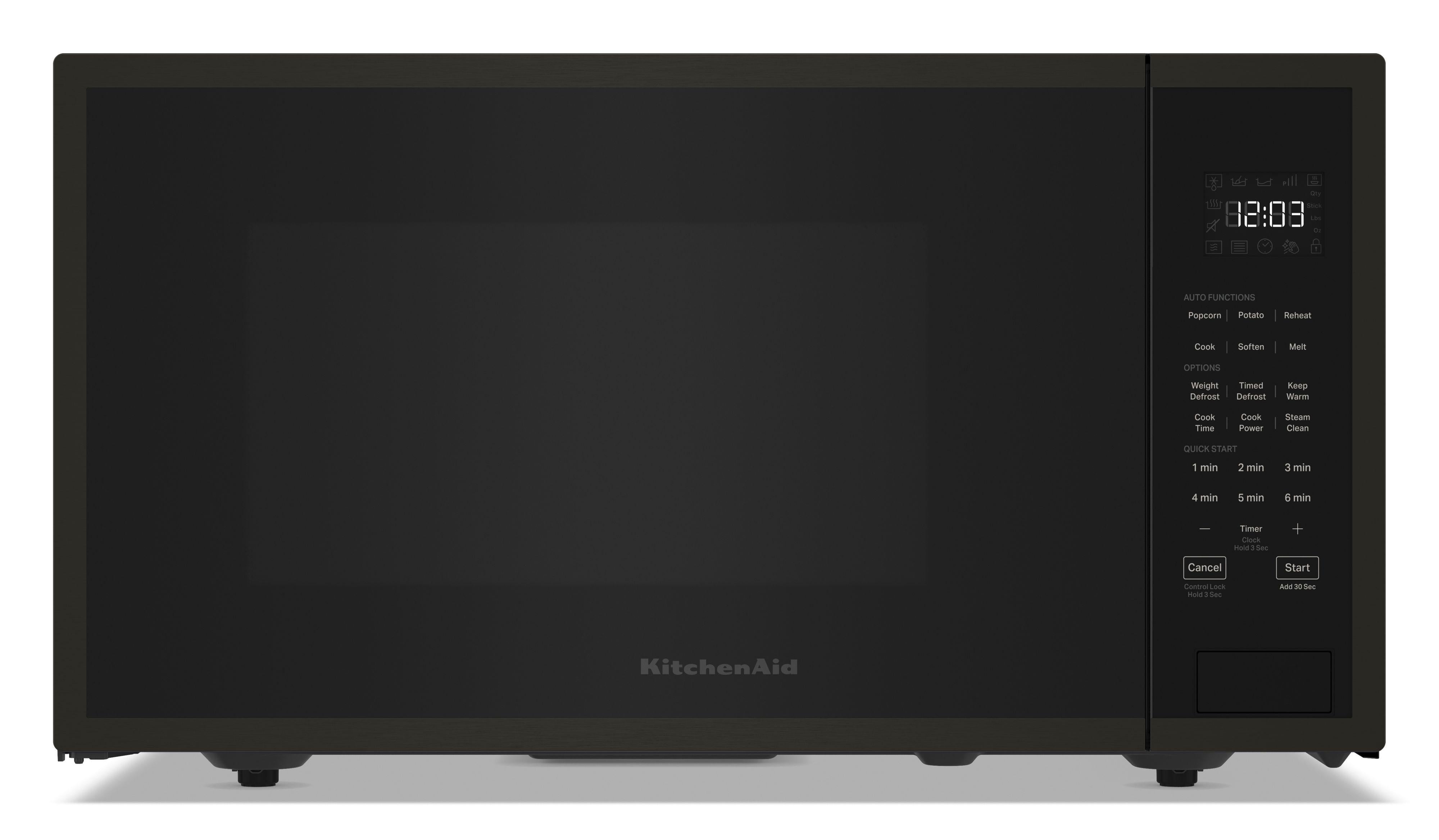 kitchenaid black stainless countertop microwave