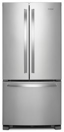 33 Inch Freestanding French Door Refrigerator with 22 cu. ft. Capacity, 5 Glass Shelves, Gallon Door Bins, Icemaker, Internal Water Dispenser, and ENERGY STAR®