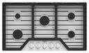 36 Inch Gas Cooktop with 5 Sealed Burners, EZ-2-Lift™ Hinged Grates, SpeedHeat™ Burner, AccuSimmer® Burner, Upswept SpillGuard™ Cooktop, Griddle, and Dishwasher-Safe Knobs