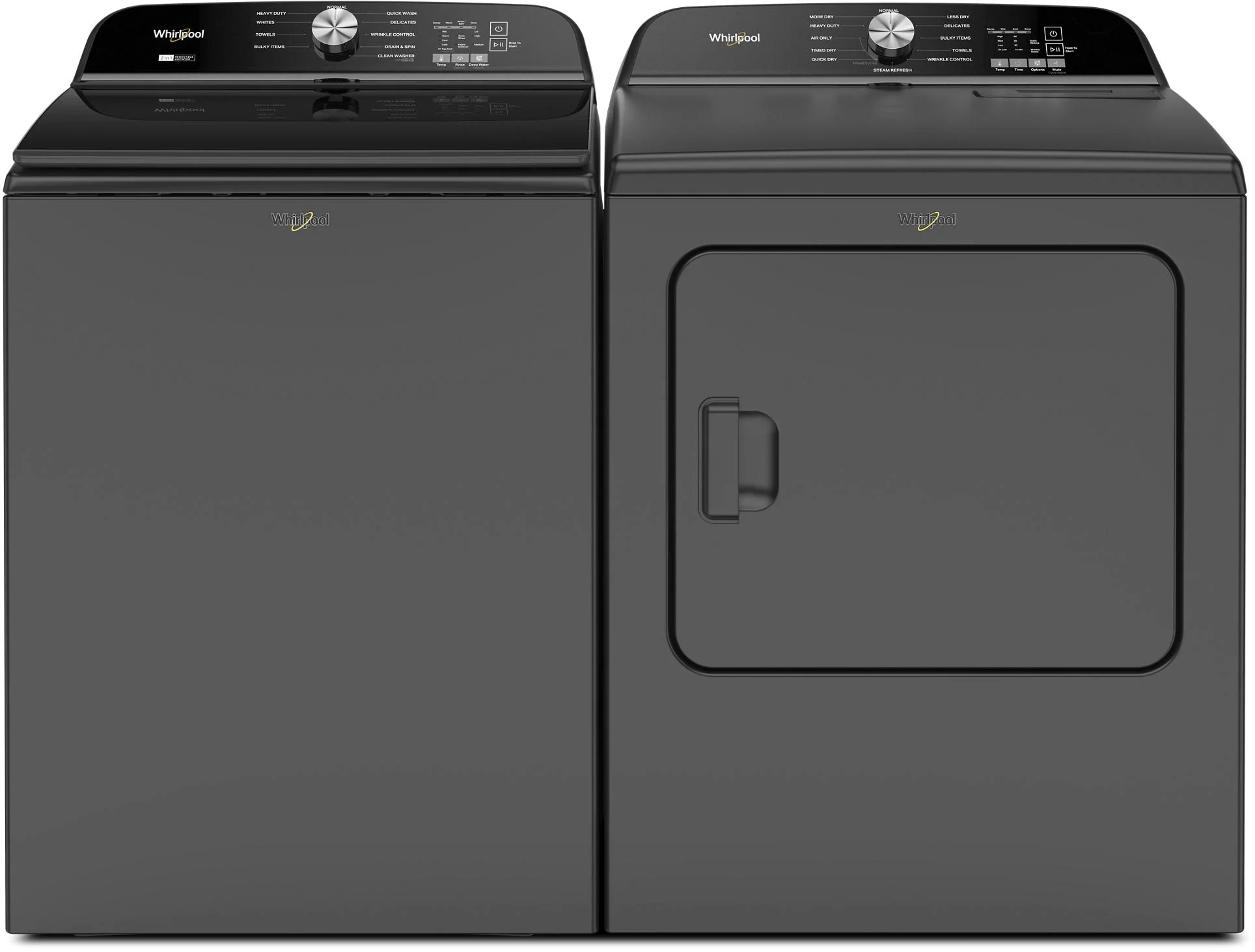 Whirlpool 5.3 cu. ft. Top Load Washer with 2 in 1 Removable Agitator and 7.4 cu. ft. ELECTRIC Dryer