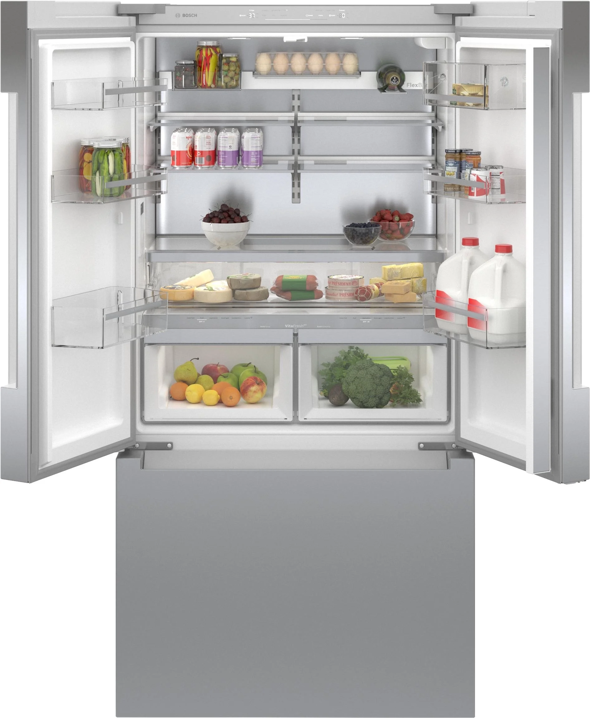 Bosch 36 Inch Counter Depth Freestanding French Door Smart Refrigerator - Thumbnail 5