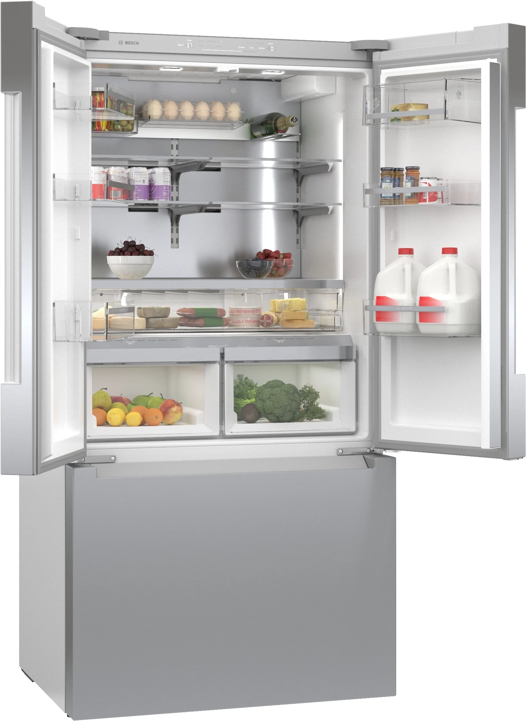 Bosch 36 Inch Counter Depth Freestanding French Door Smart Refrigerator - Thumbnail 3