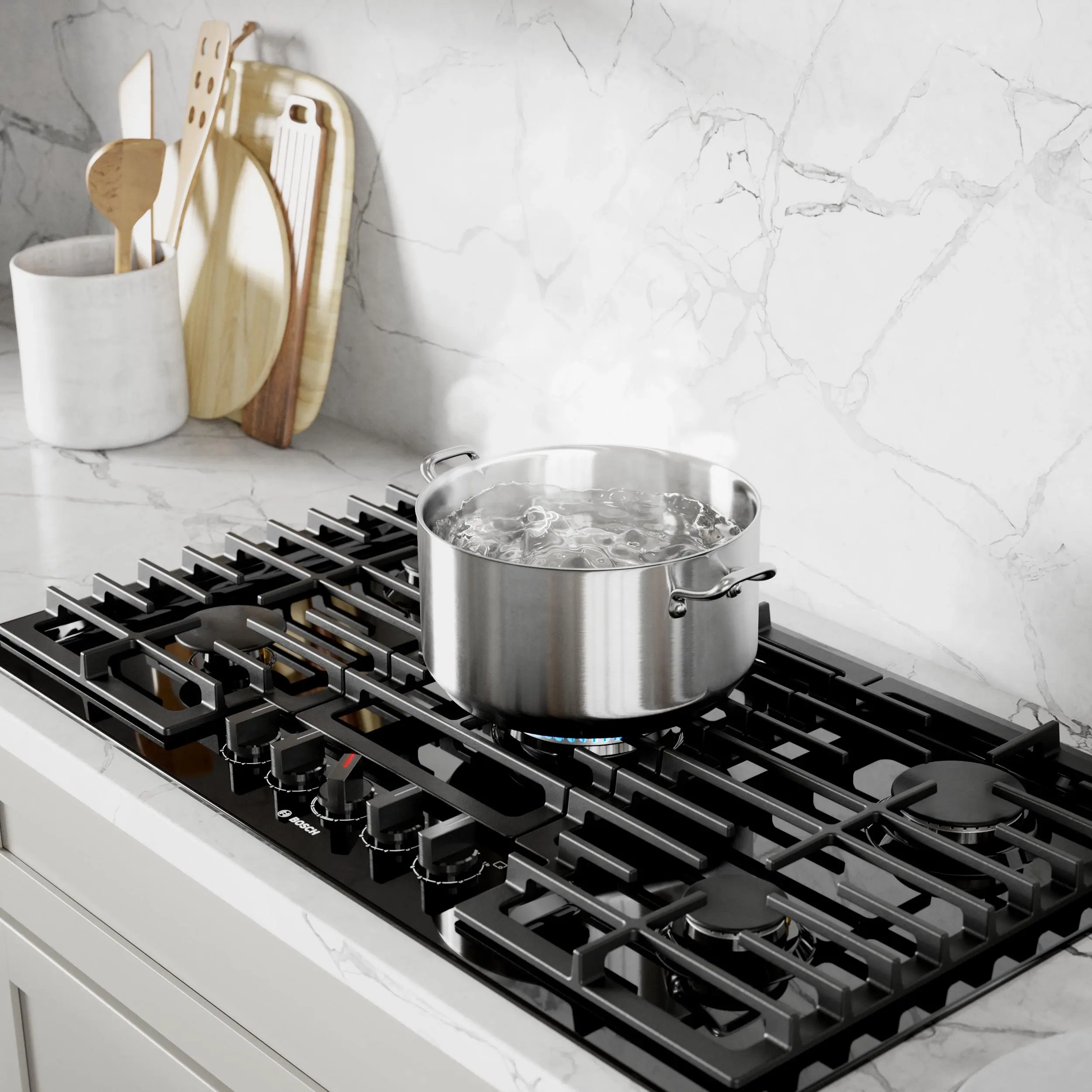 Bosch NGM8648UC Black With Black Stainless Knobs