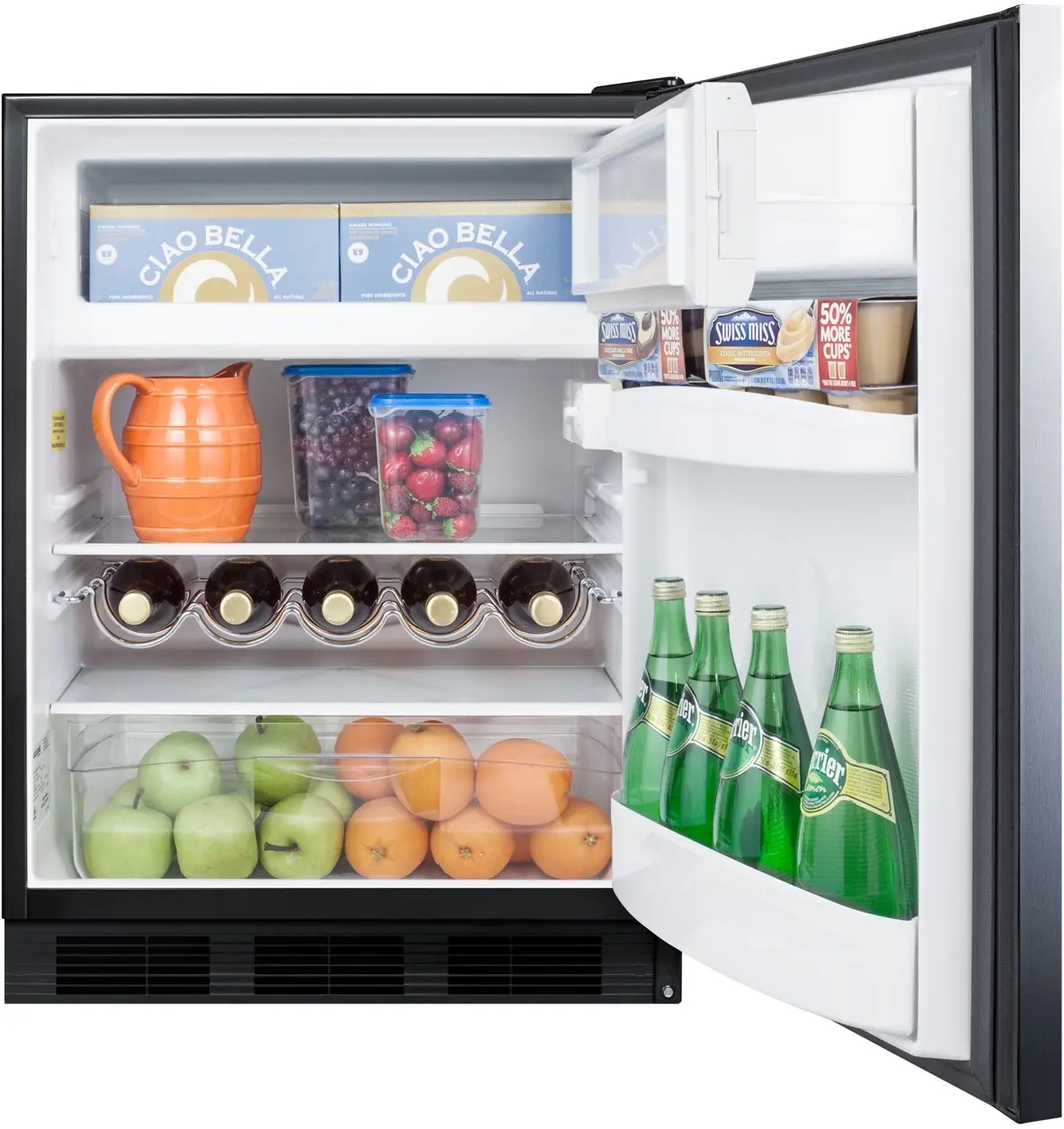Summit CT663BKBISSHH Stainless Steel/Black, Horizontal Handle