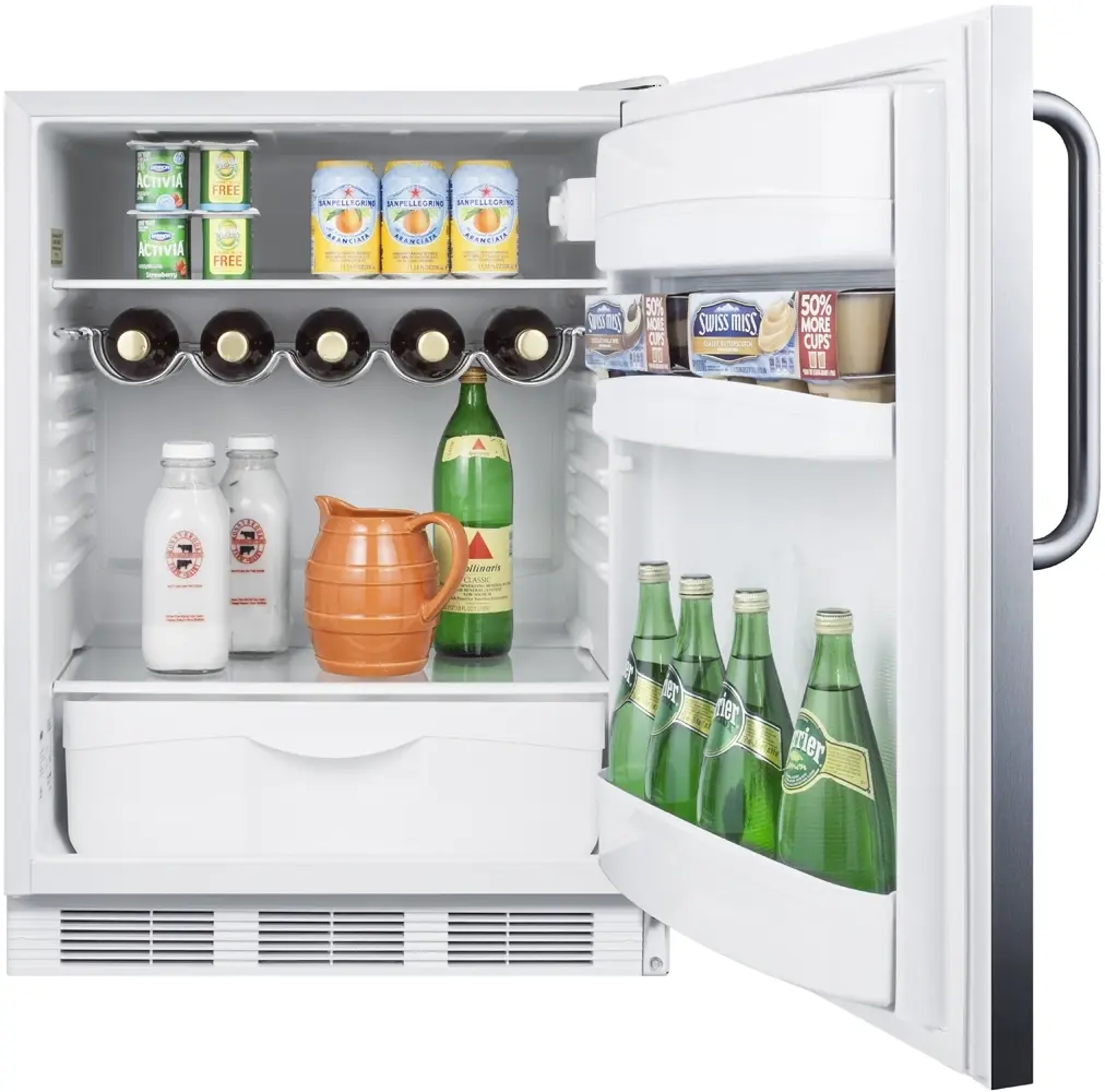 Summit FF61WBISSTBADA Stainless Steel/White, Towel Bar Handle, ADA Compl...