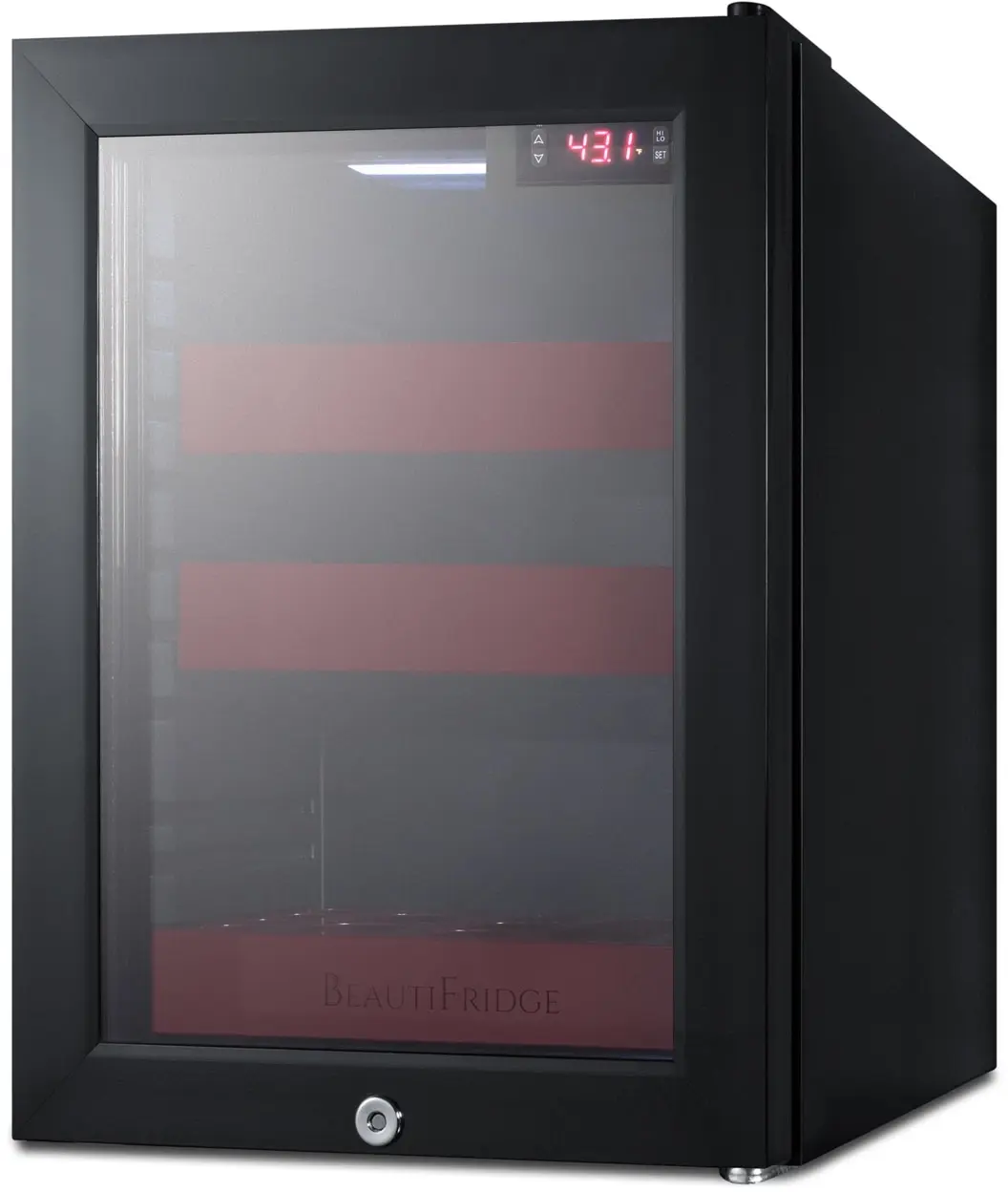 Summit LX114LR With Ruby Shelving And Glass Door