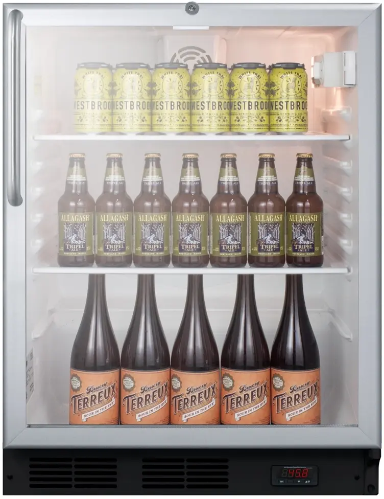 Summit SCR600BGLDTPUBCSS Stainless Steel/Black, Beer Pub Cellar, Towel Bar ...