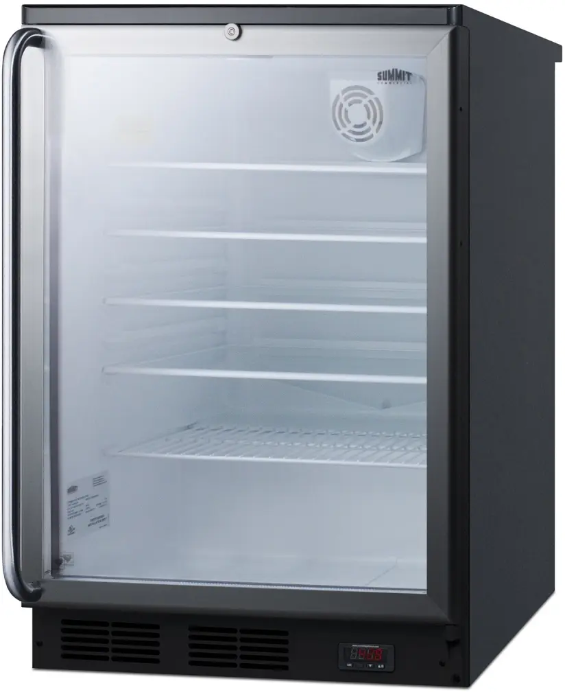 Summit SCR600BGLDTPUBSH Stainless Steel/Black, Beer Pub Cellar, Full Lengt...