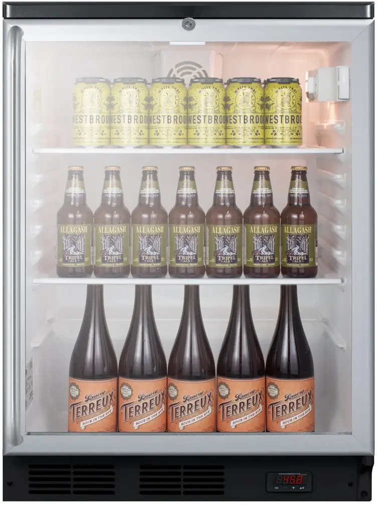 Summit SCR600BGLDTPUBSH Stainless Steel/Black, Beer Pub Cellar, Full Lengt...