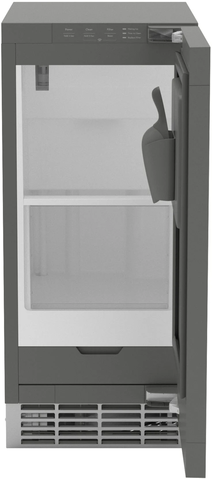 GE UNC15NPRII 15 Inch Under Counter Panel Ready Ice Maker with N...