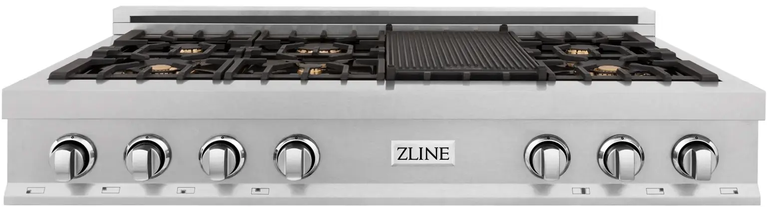 Zline RTSBR48 48 Inch Durasnow Stainless Steel, Brass Burners