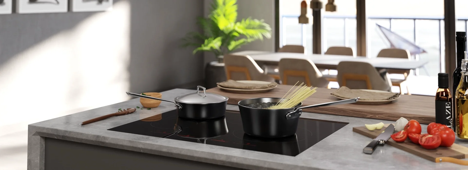 Elica ENF436BL Nikola Tesla Flux Induction Electronic Glass Touch and