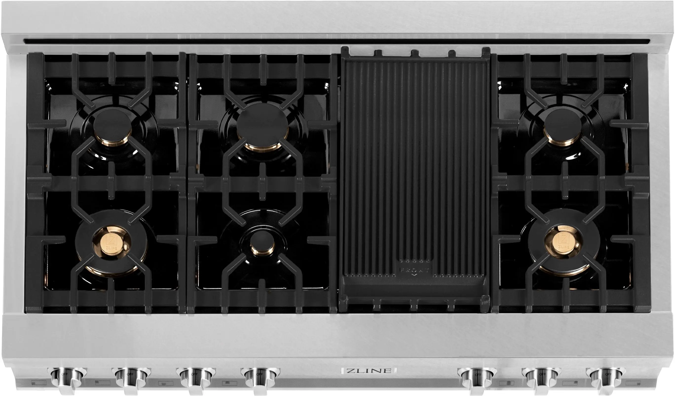 Zline RTSBR48 48 Inch Durasnow Stainless Steel, Brass Burners