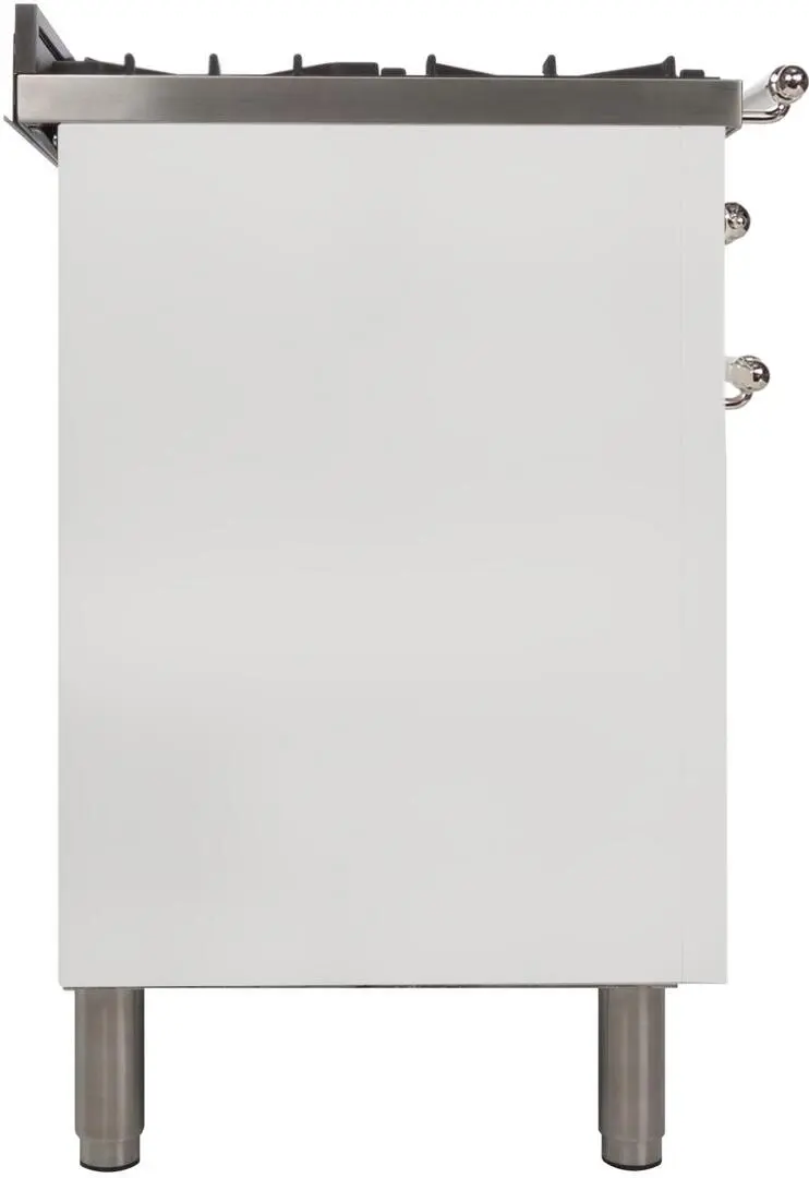 Ilve UPN90FDVGGBXLP Liquid Propane In White W/ Chrome Trim