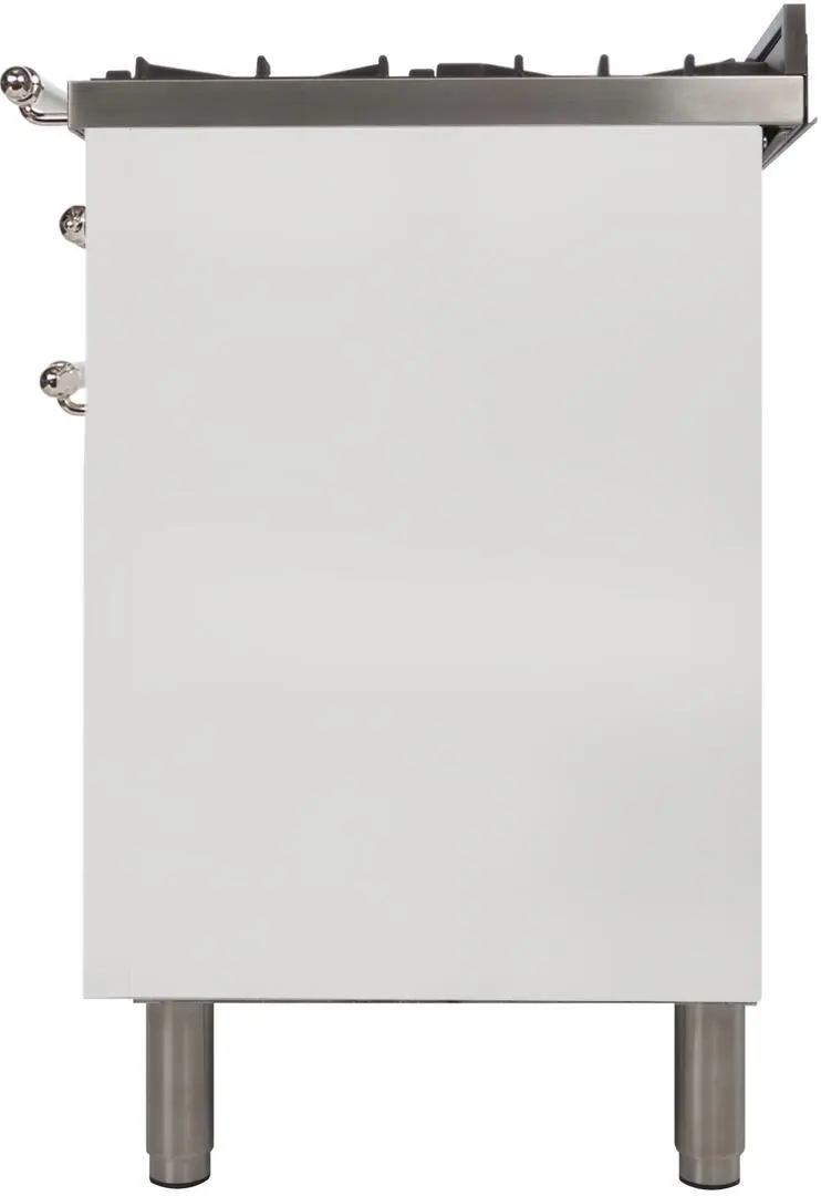 Ilve UPN90FDVGGBXLP Liquid Propane In White W/ Chrome Trim