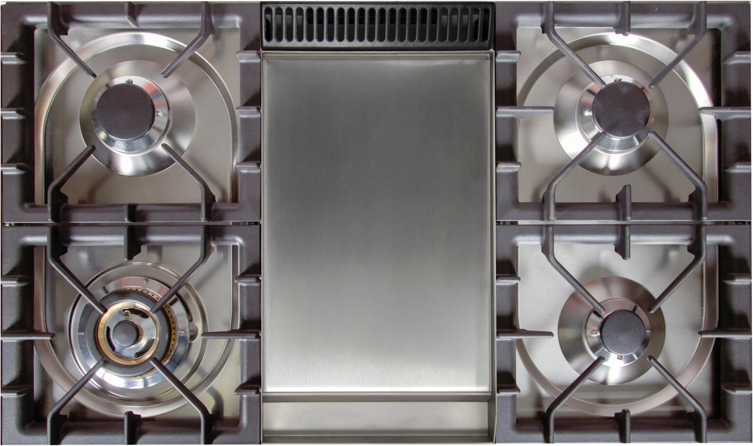 Ilve UPN90FDVGGBXLP Liquid Propane In White W/ Chrome Trim