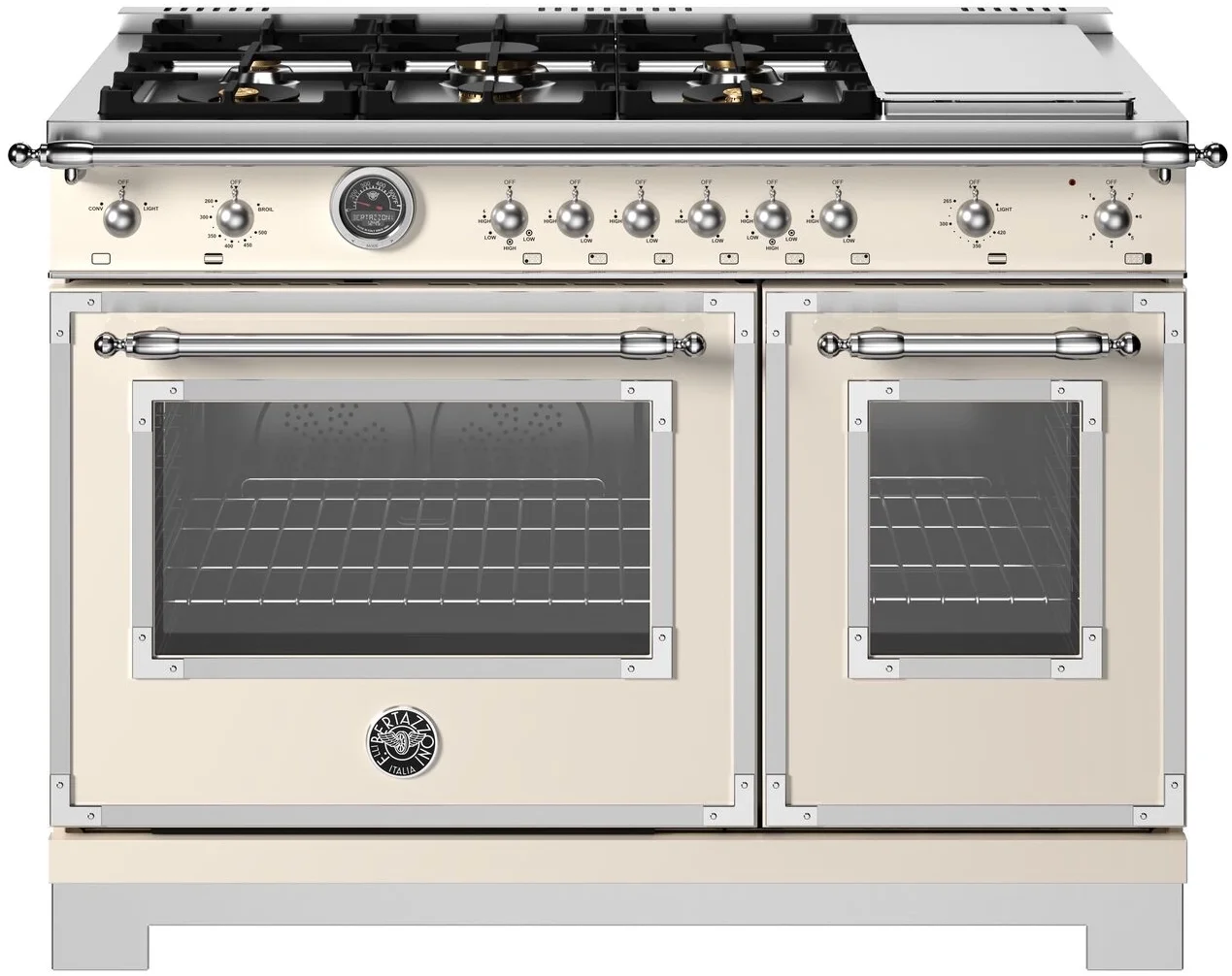Bertazzoni HER486BTFGMAVT 48 Inch Freestanding Gas Range Avorio