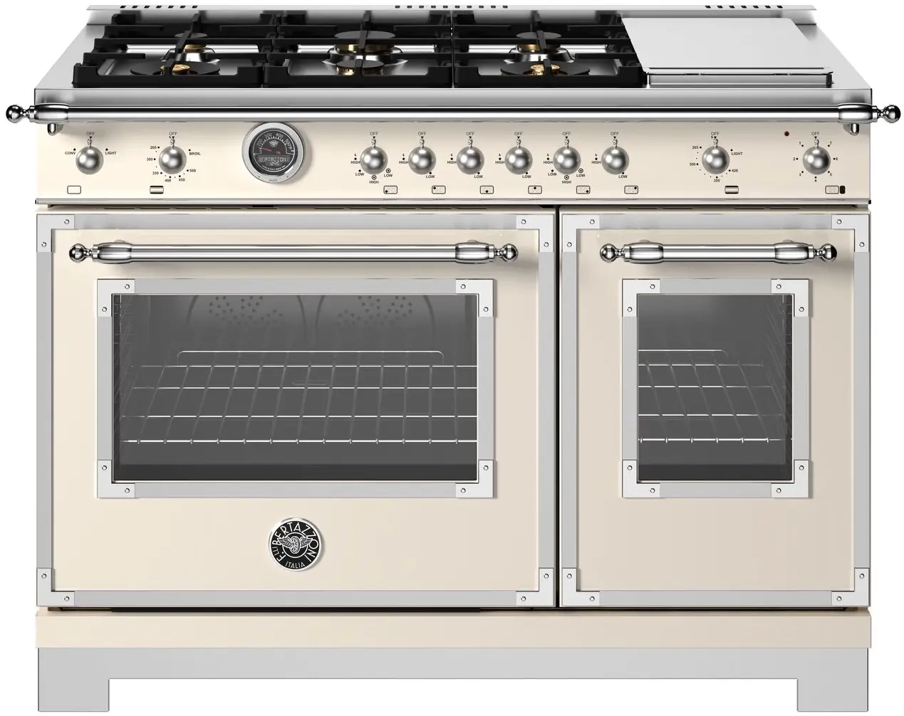 Bertazzoni HER486BTFGMAVT 48 Inch Freestanding Gas Range Avorio