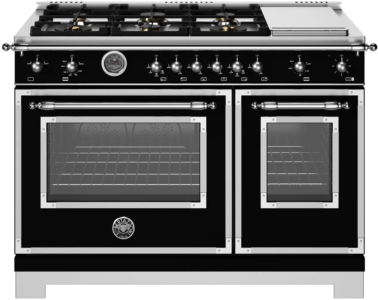 Bertazzoni HER486BTFGMNET 48 Inch Freestanding Gas Range Nero