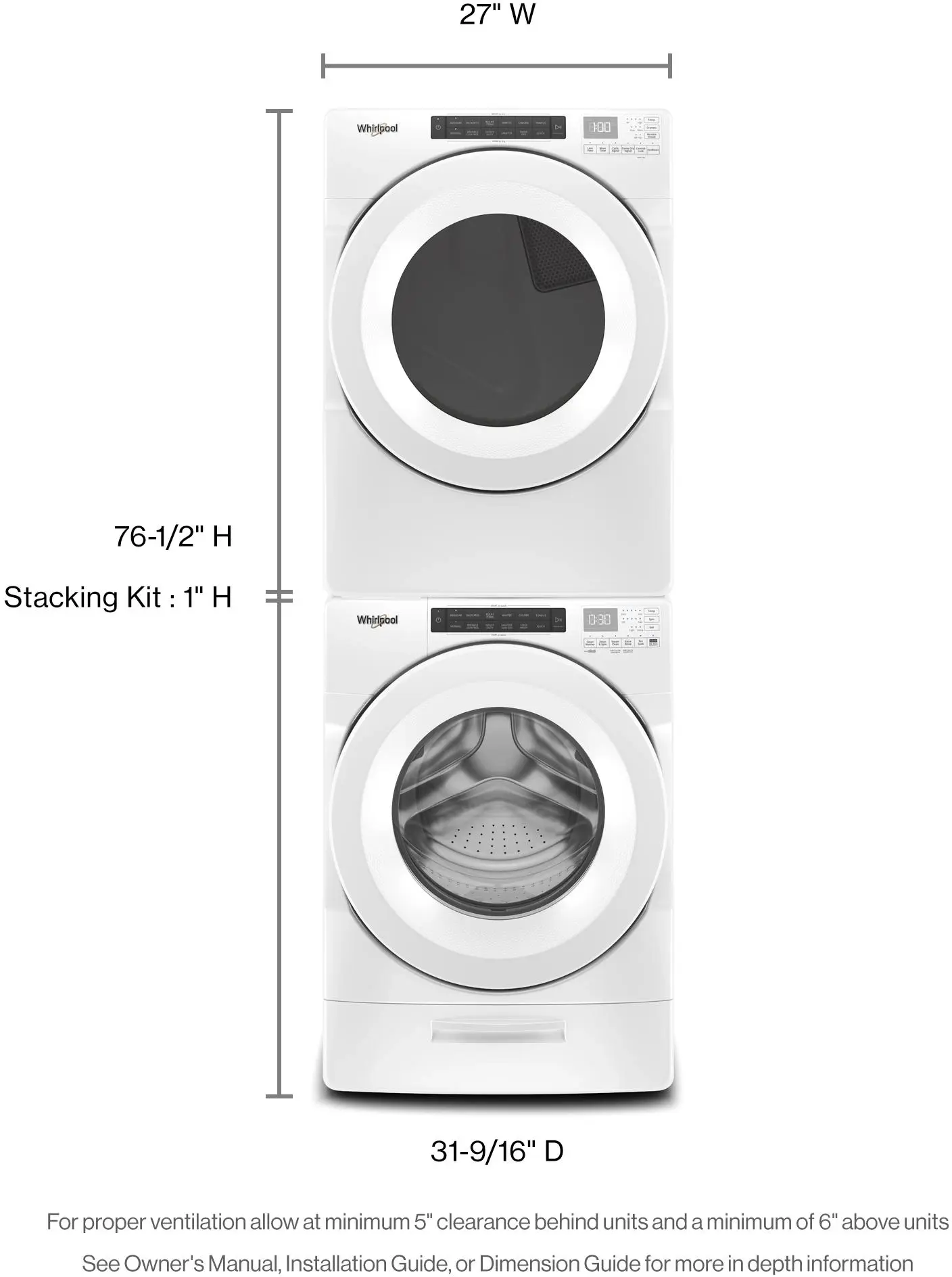 Whirlpool WED5605MW White