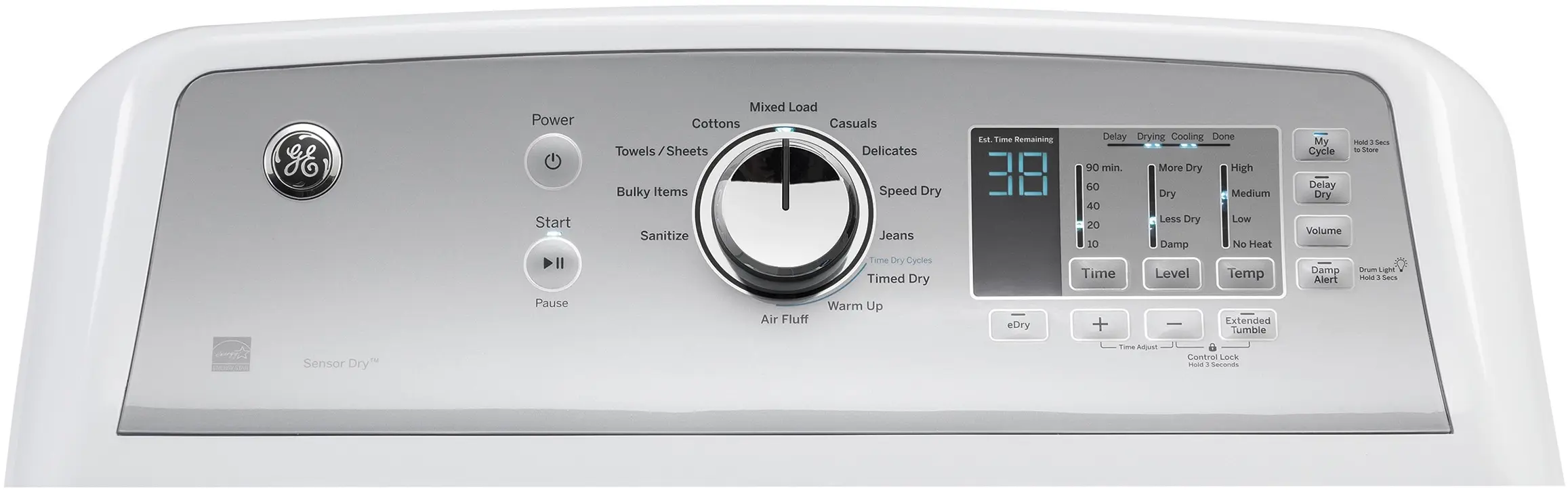 GE GTD65EBSJWS White with Silver