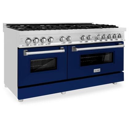 Zline RABG60 Stainless Steel And Blue Gloss Door