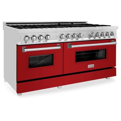Zline RARG60 Stainless Steel And Red Gloss Door