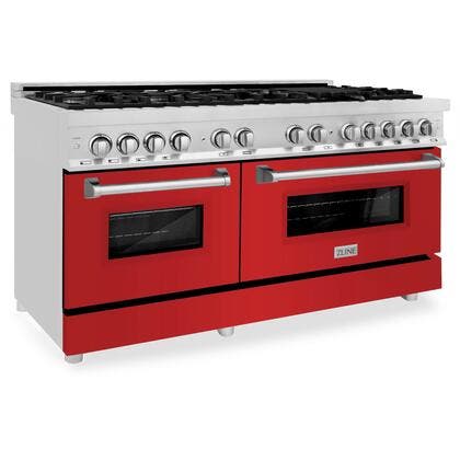 Zline RARM60 Stainless Steel And Red Matte Door