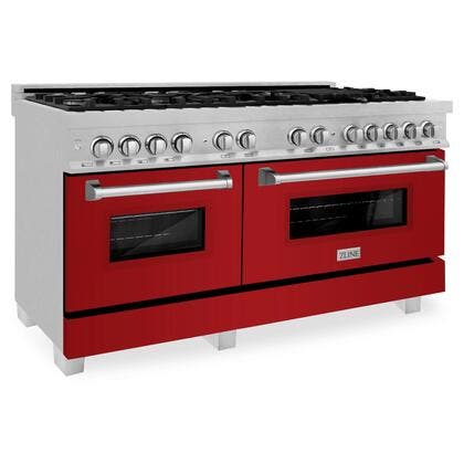 Zline RASRG60 Fingerprint Resistant Stainless Steel And Red Glos...