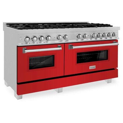 Zline RASRM60 DuraSnow Stainless Steel with Red Matte Doors