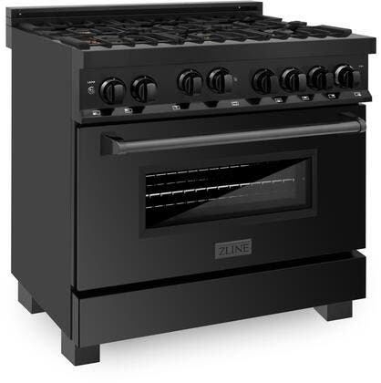 Zline RGBBR36 Black Stainless Steel With Brass Burners