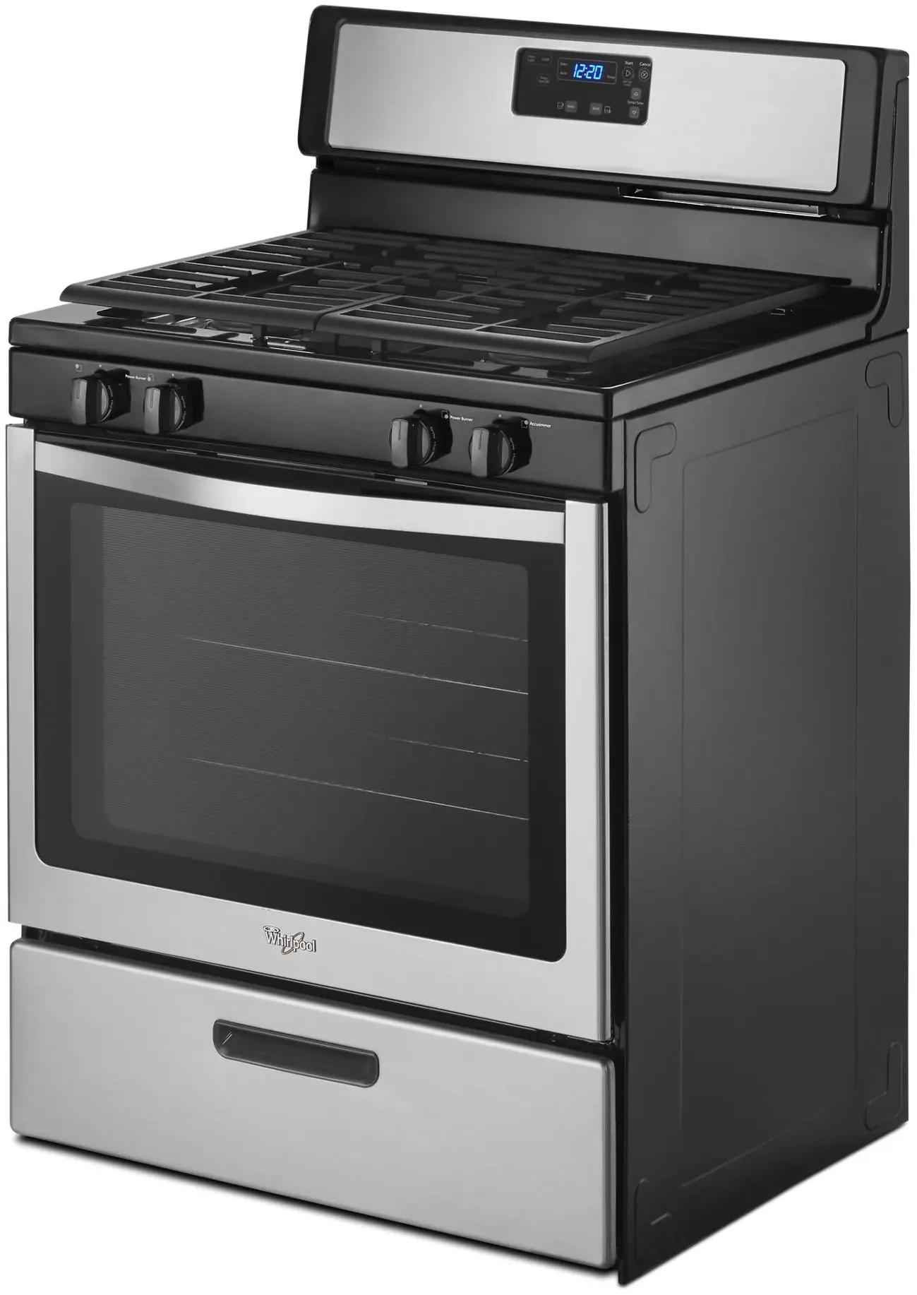 Whirlpool WFG320M0BS Black on Stainless Steel