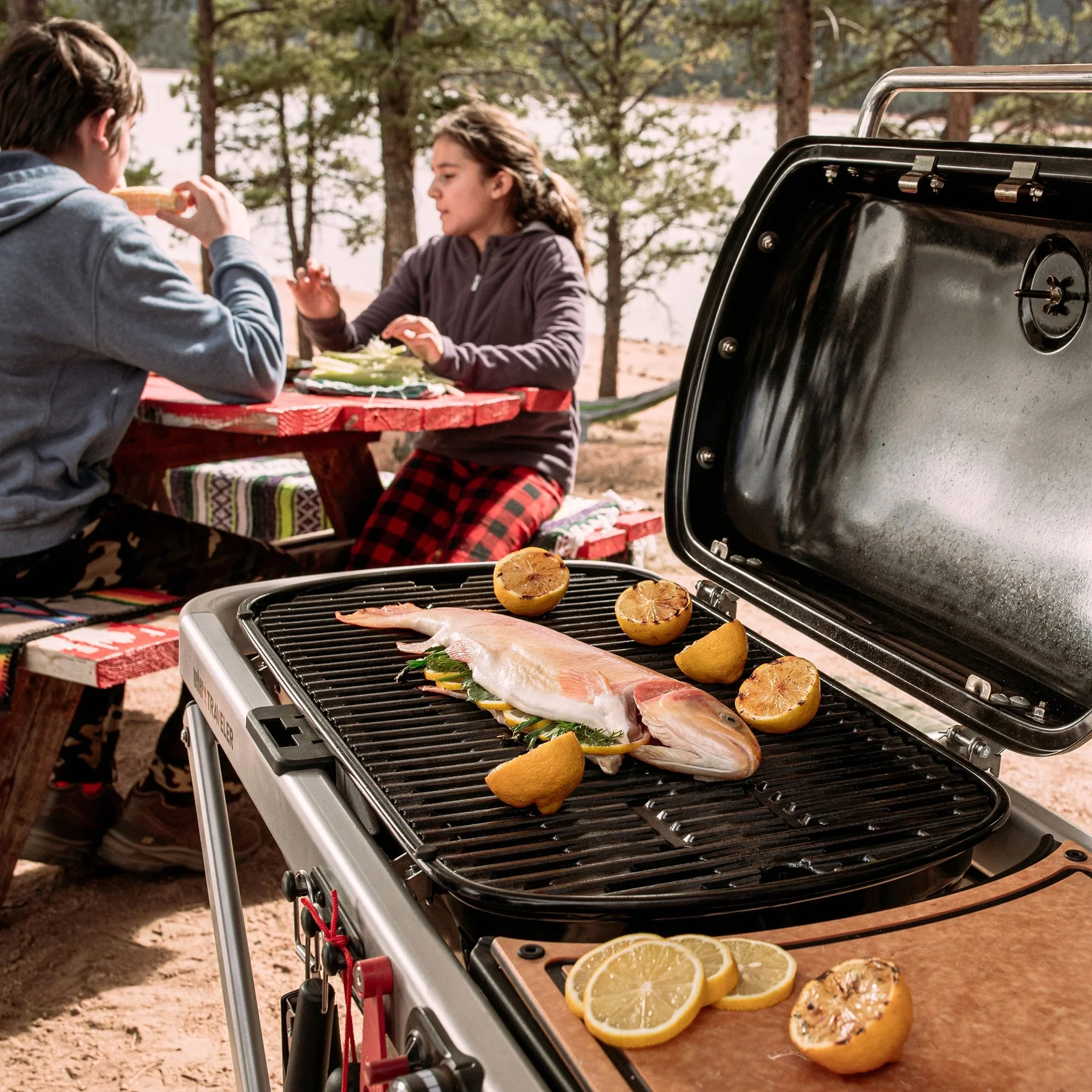 Gusseisen-Grillplatte Für Weber Traveler 9010001 – 7034, Antihaftbeschichtet, Halbe Grillfläche