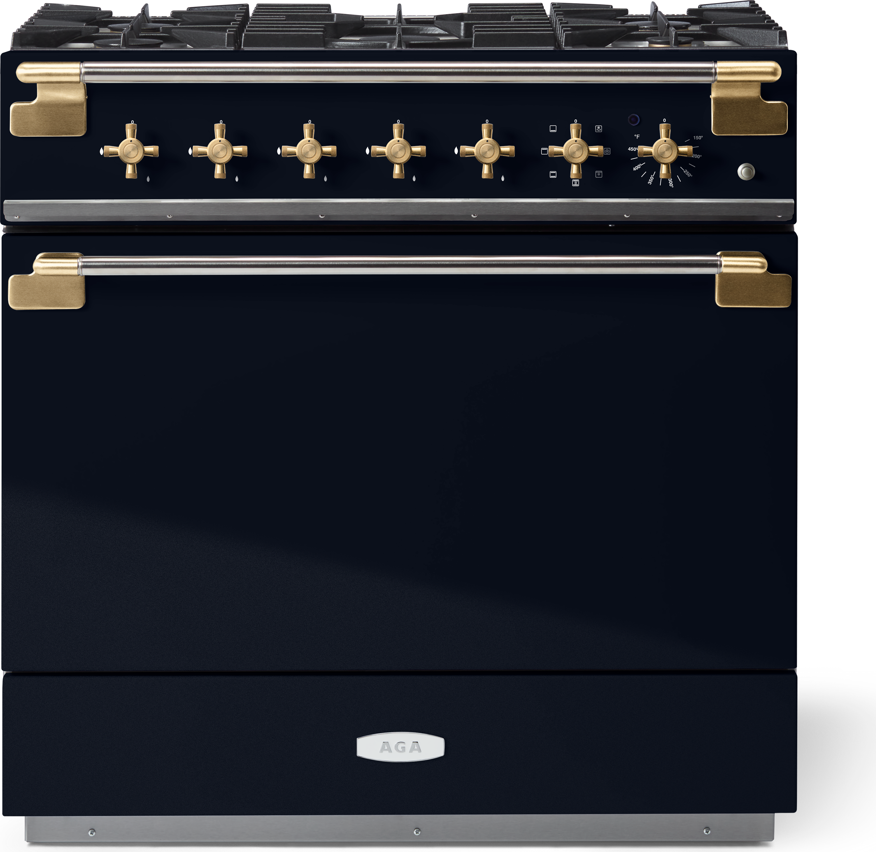 AGA AEL361DFABBLK Elise 36 Inch Dual Fuel Range: Gloss Black Gloss