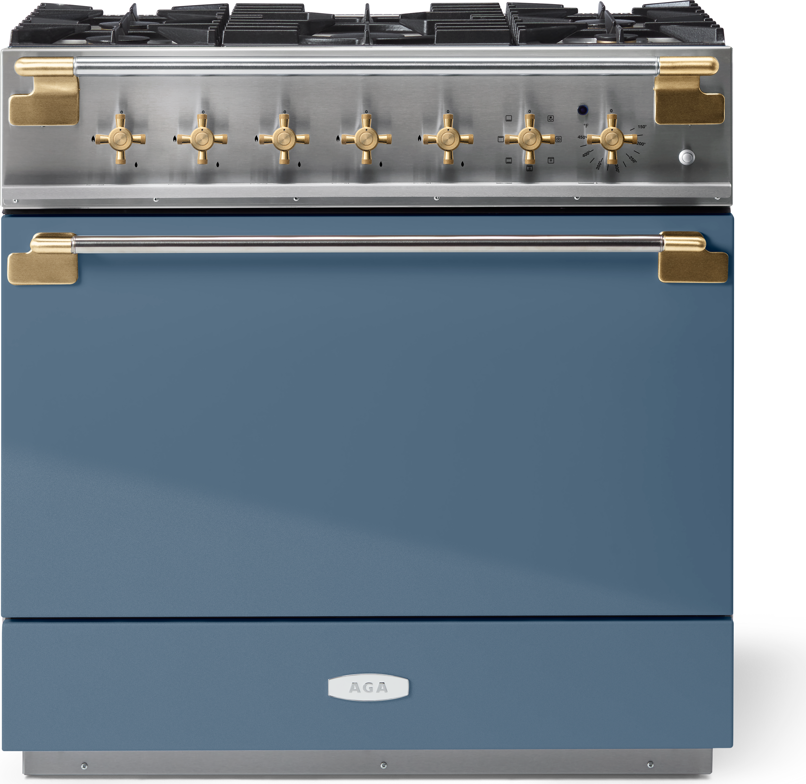AGA AEL361DFABSTB Elise 36 Inch Dual Fuel Range: Stone Blue Slate