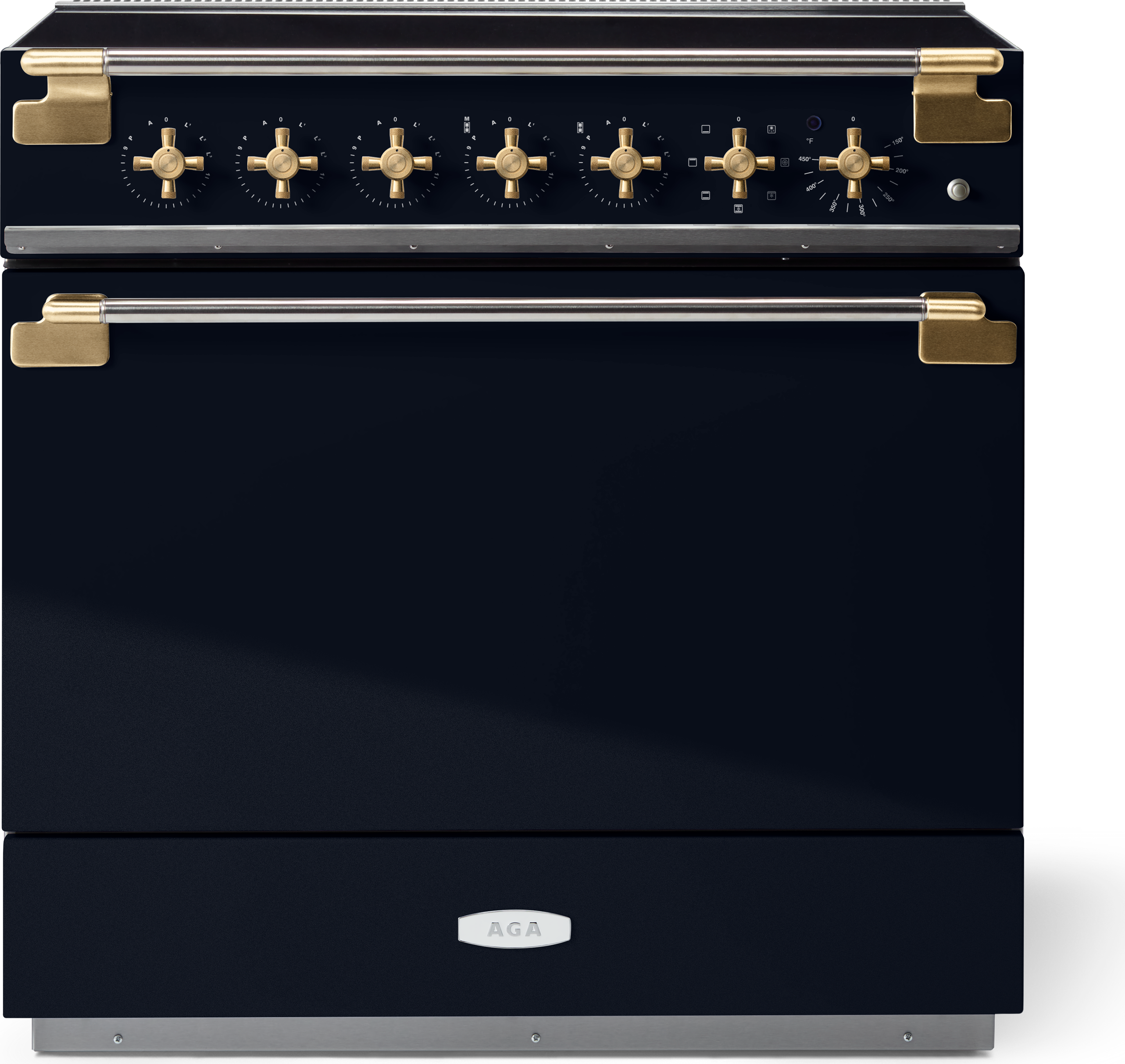 AGA AEL361INABBLK 36 Inch Freestanding Induction Range Gloss Black