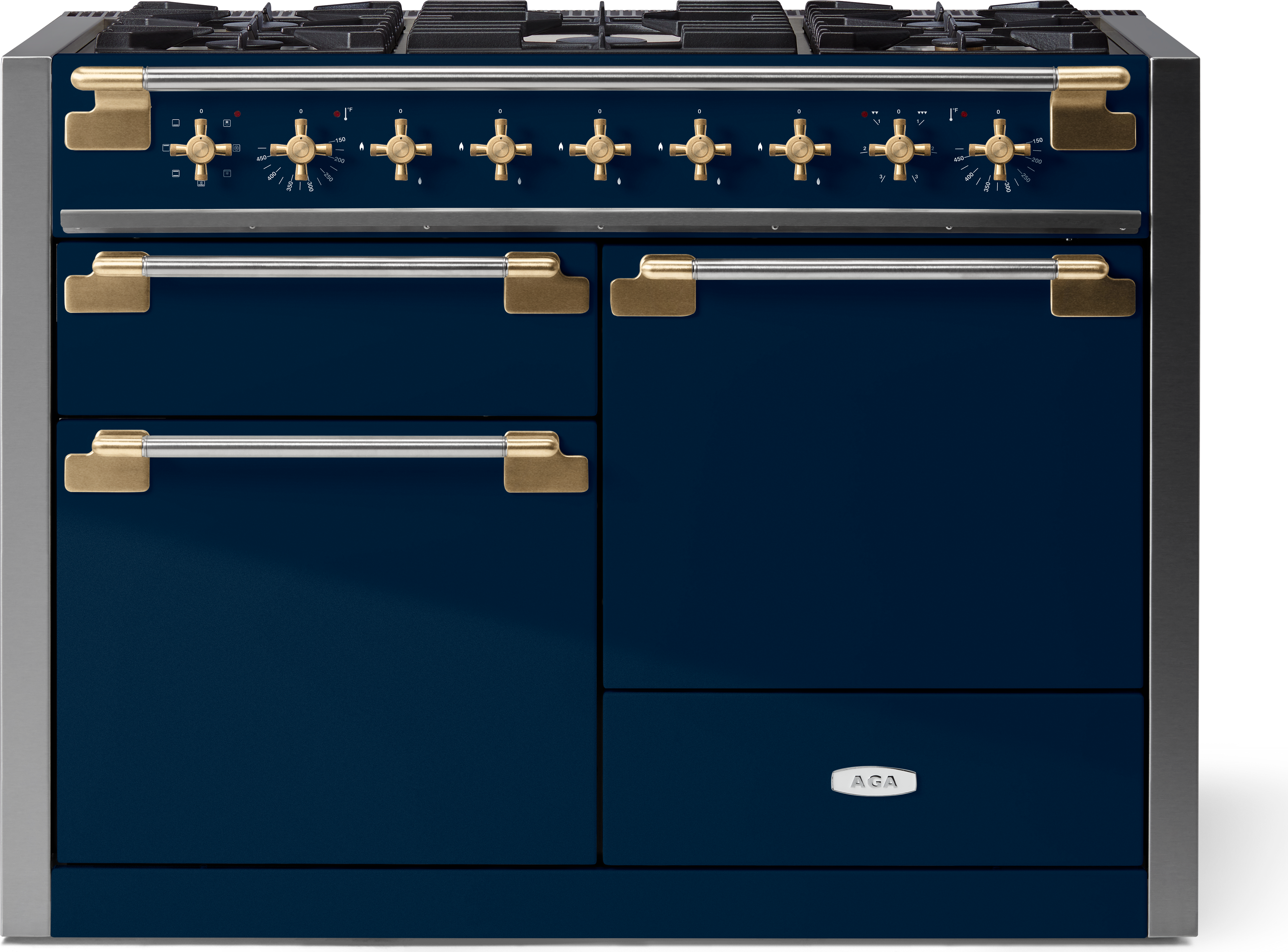 AGA AEL481DFABMBL 48 Inch Freestanding Dual Fuel Range Matte Black