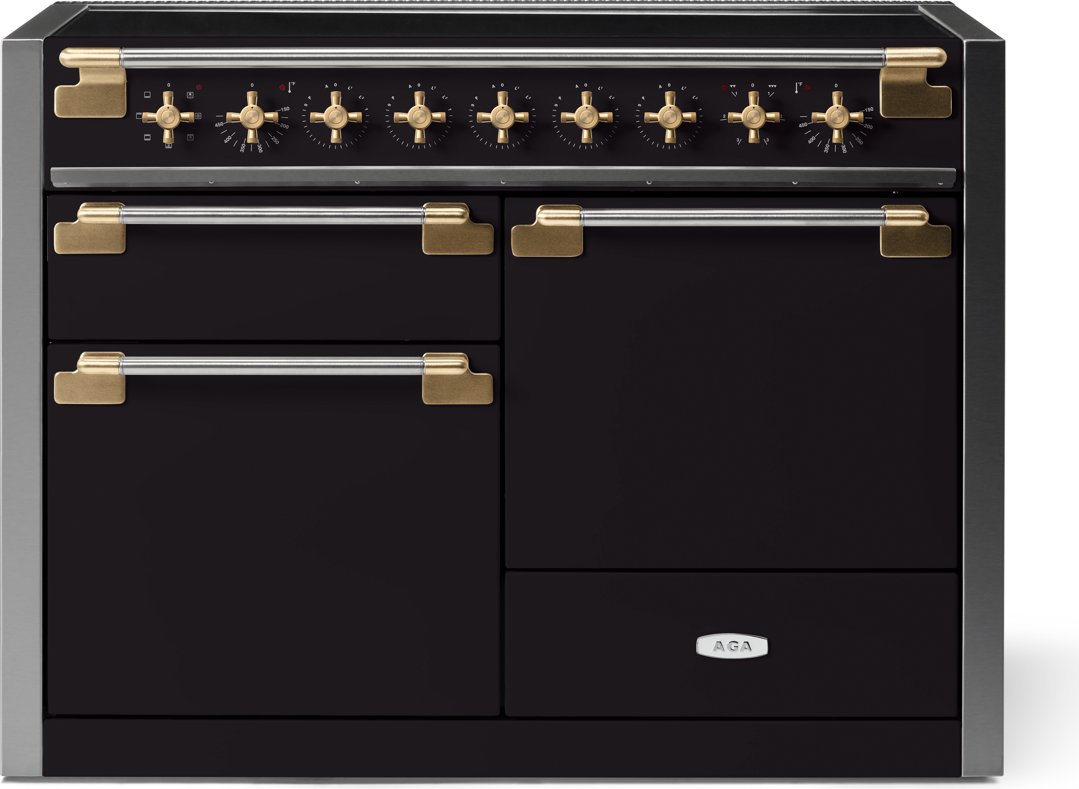 AGA AEL481INABBLK 48 Inch Freestanding Induction Range Gloss Black