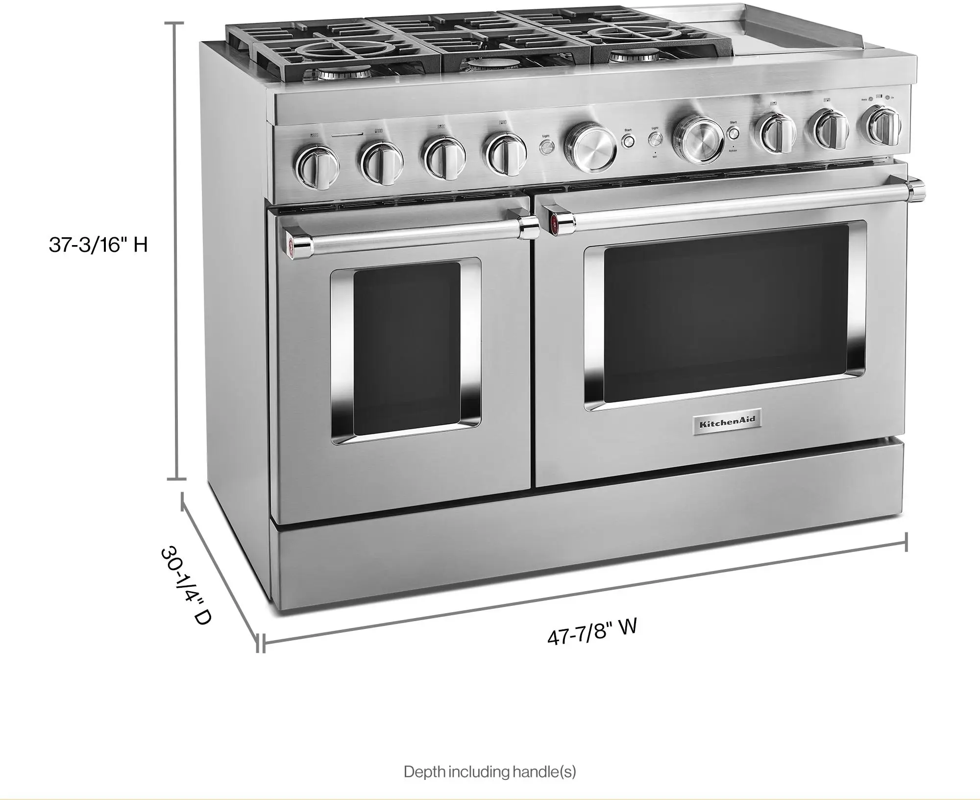KitchenAid KFDC558JSS 48 Freestanding Dual Fuel Smart Range