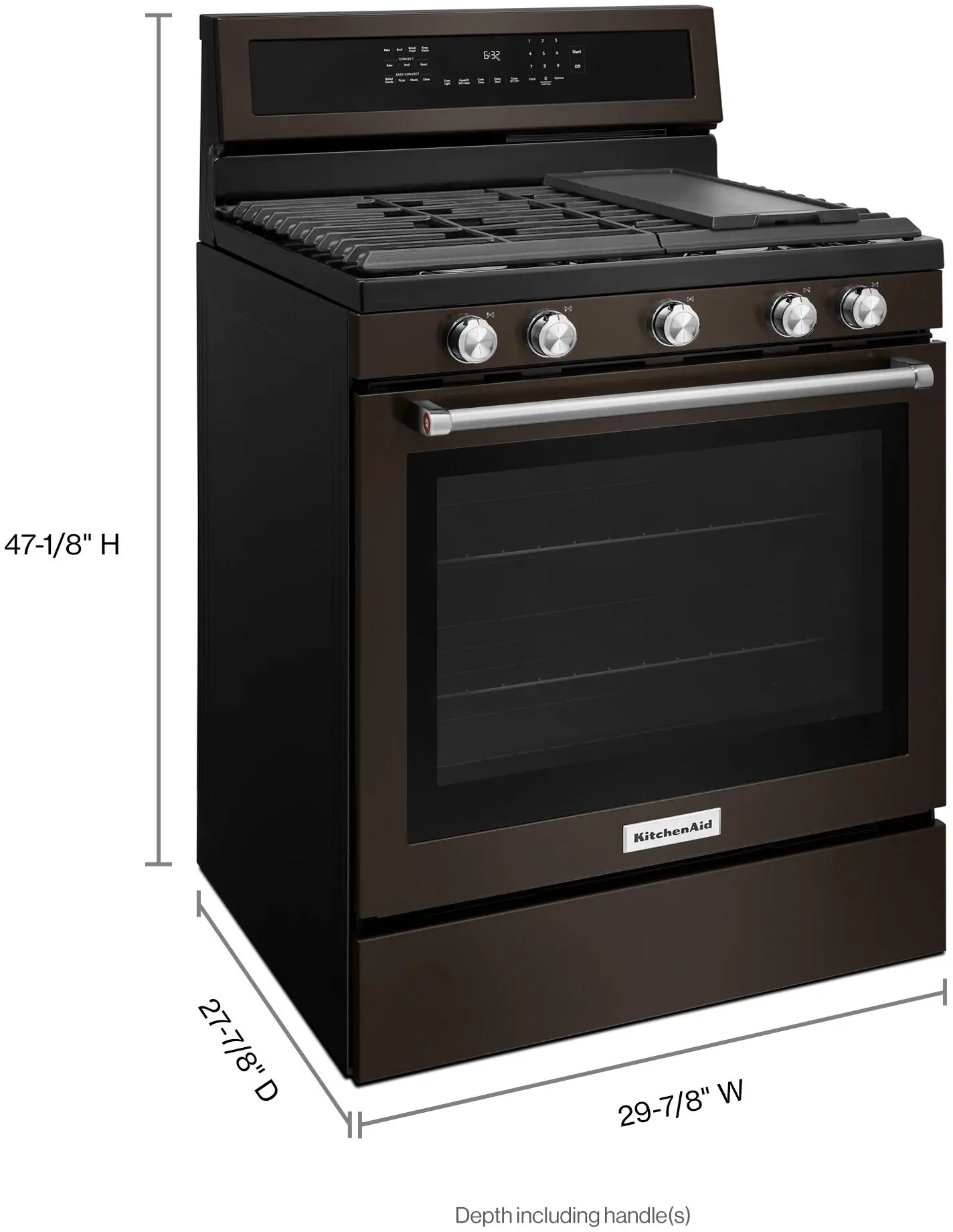 KitchenAid KFGG500EBS Black Stainless Steel, Print Shield