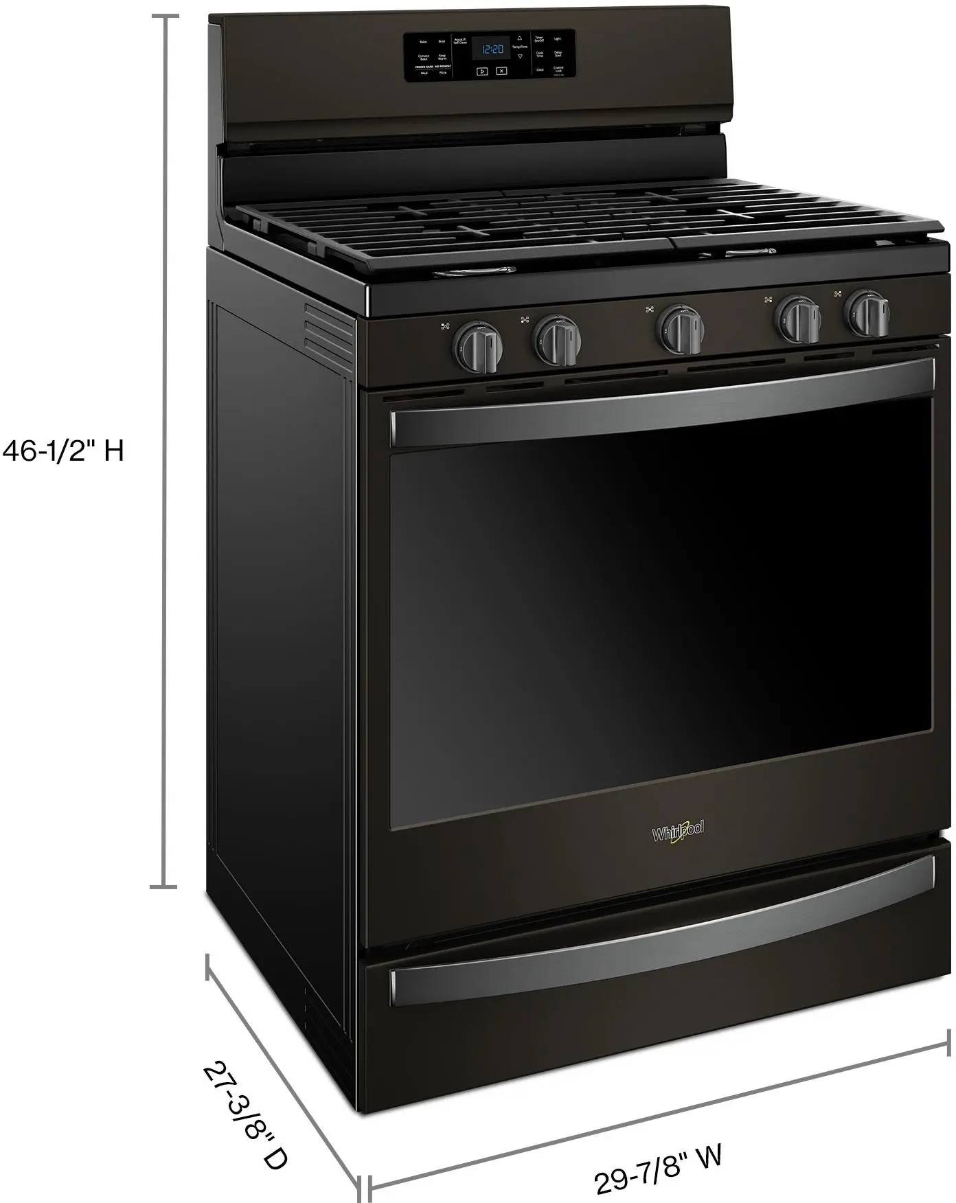 Whirlpool WFG775H0HV Black Stainless Steel