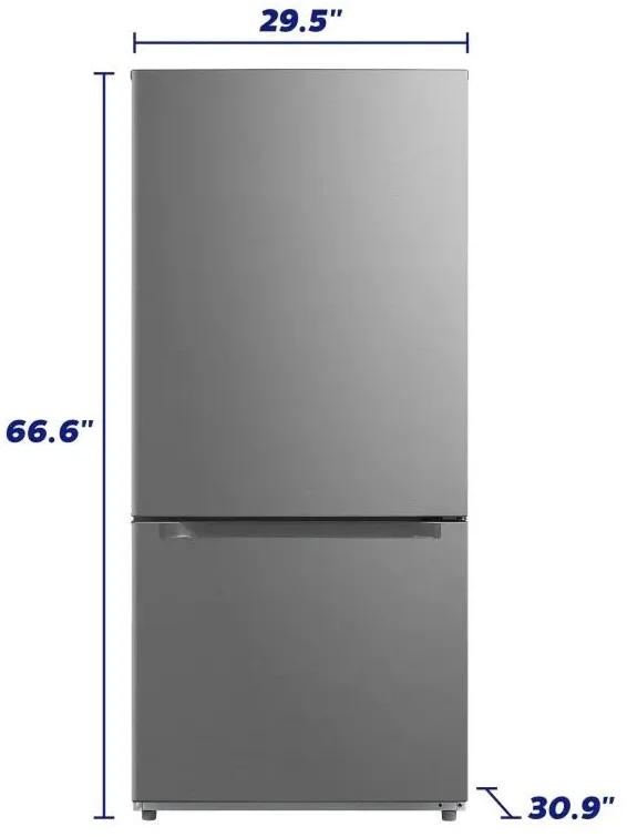 Element ERBM19CBS 19 Cubic Foot Bottom Mount Freezer Refrigerator: S...