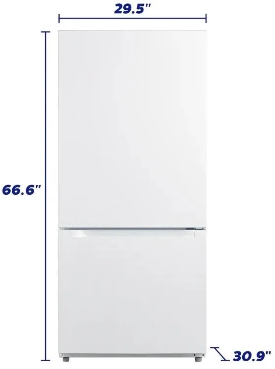 Element ERBM19CBW 19 Cubic Foot Bottom Mount Freezer Refrigerator: W...