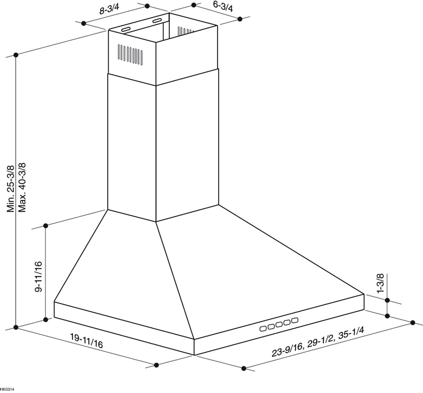 Broan BWP2364SS Convertible Wall Mount Pyramidal Chimney Range Hoo...