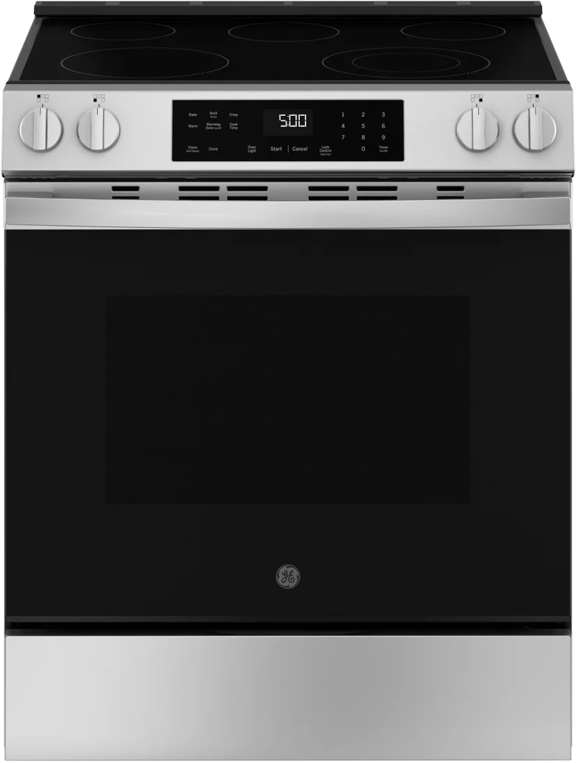 GE GRS500PVSS 30 Inch Slide-In Electric Range with 5 Smoothtop E...