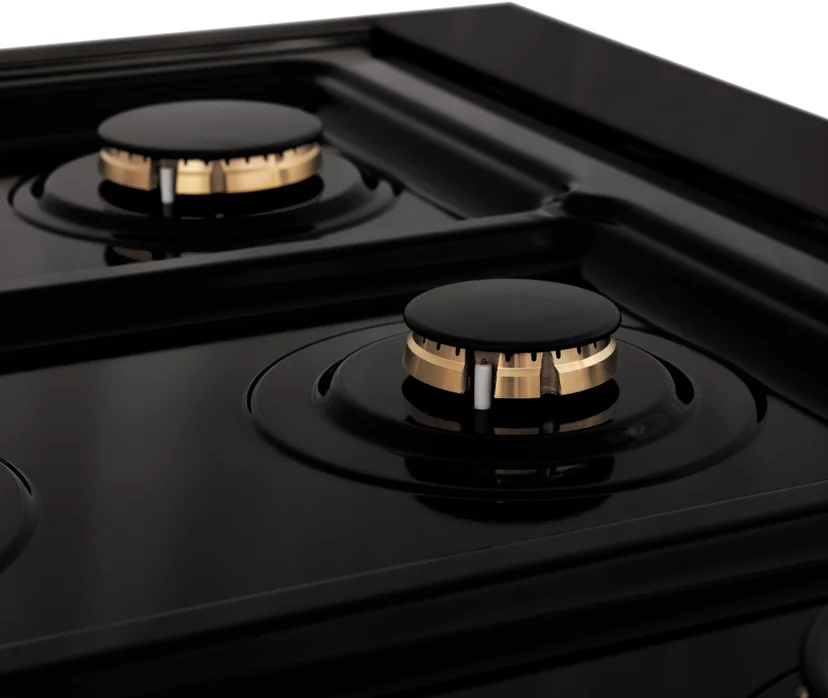 Zline RTBBR48 48 Inch Porcelain Gas Stovetop With 7 Gas Brass Bu...