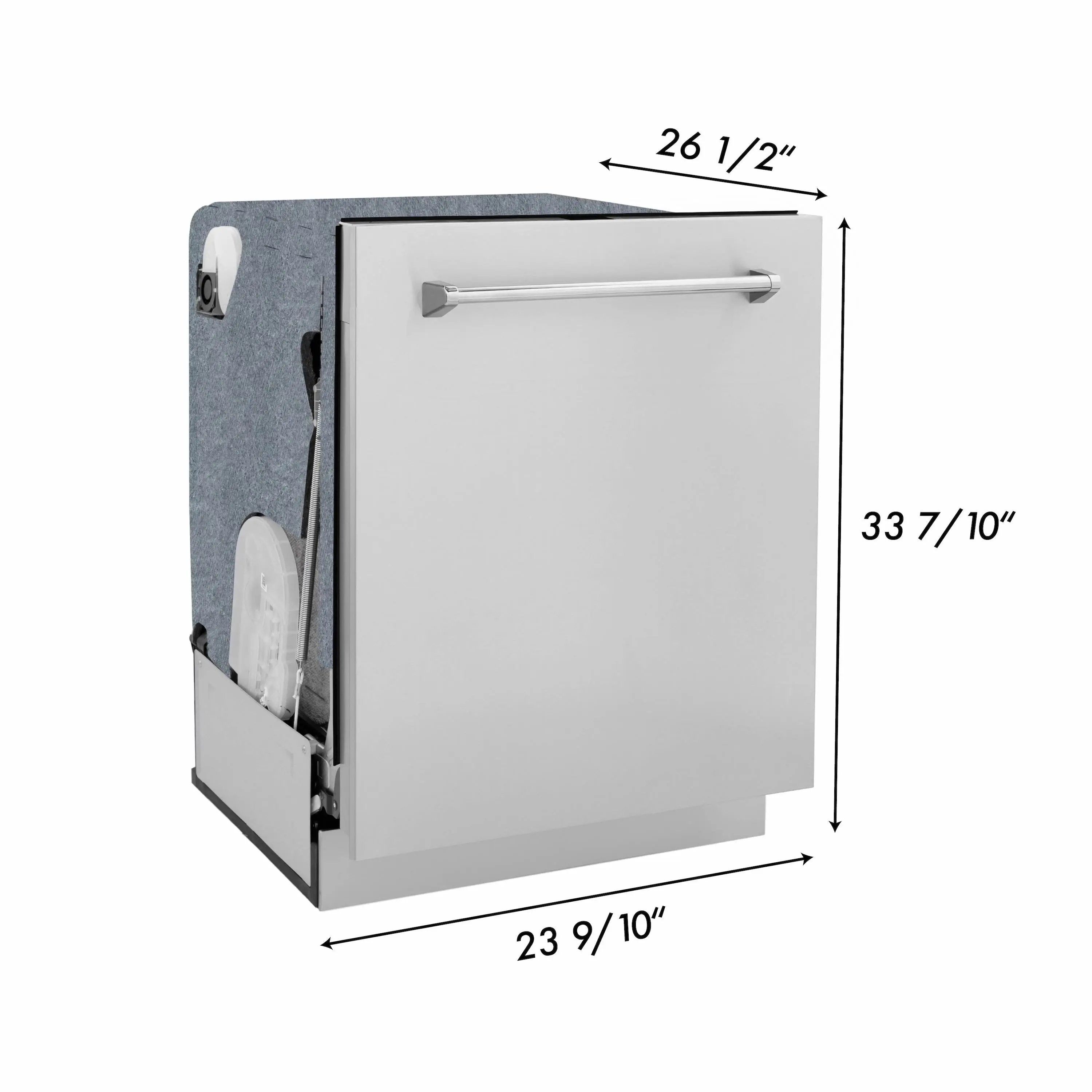 Zline DWMTZSN24MB Durasnow Stainless Steel With Matte Black Handle, ...
