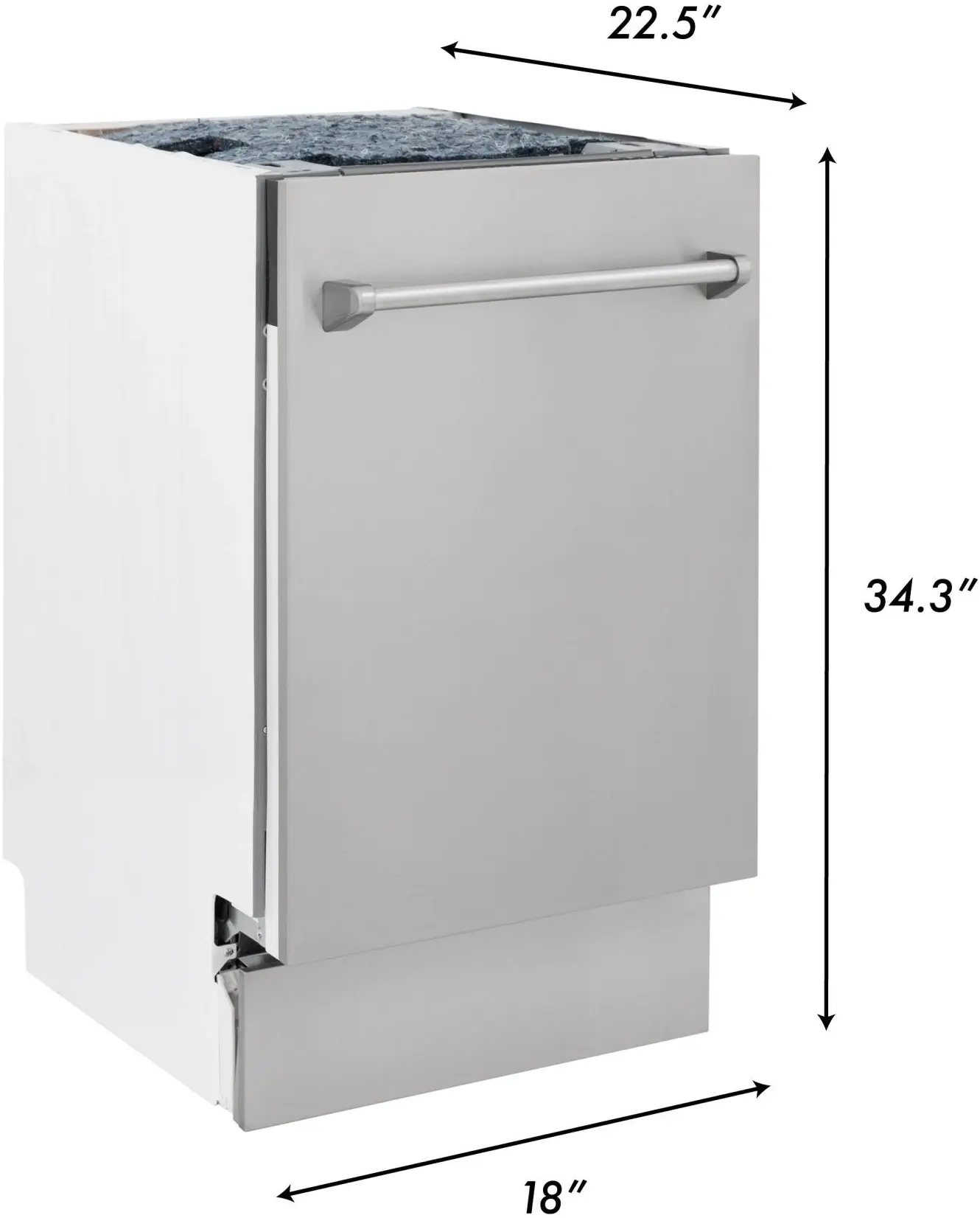 Zline DWVZSN18MB Durasnow Stainless Steel With Matte Black Handle, ...