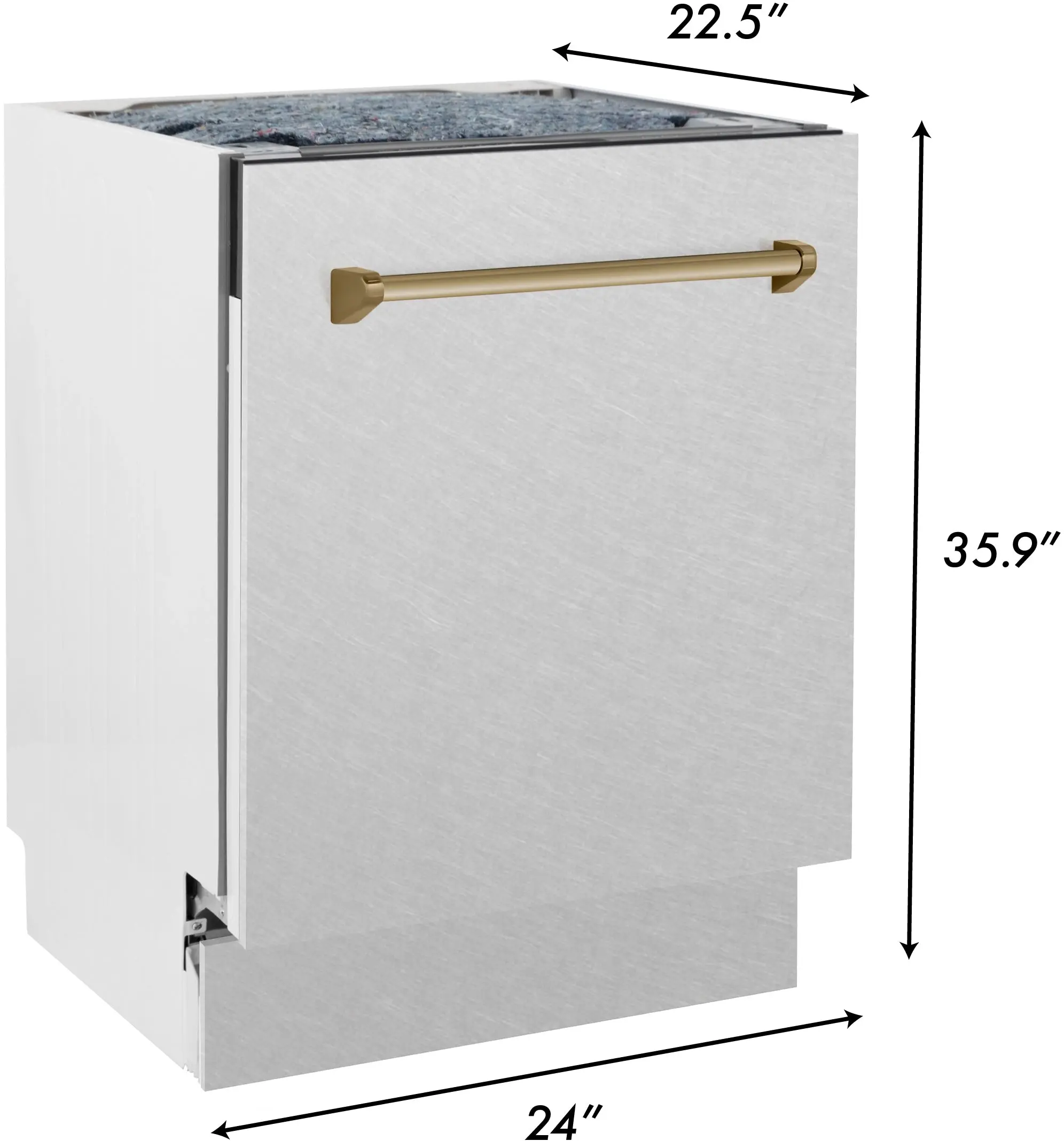 Zline DWVZSN24MB Durasnow Stainless Steel With Matte Black Handle, ...